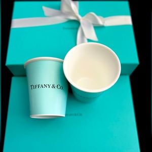 Tiffany & Co. Coffee Cups in Bone China, Set of Two in Tiffany Blue